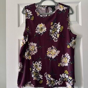 Ann Taylor Floral Sleeveless Top - Purple